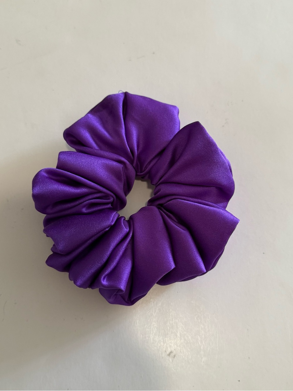 Satin Purple Hair Scrunchie – Gentle Hold for All-Day Comfort